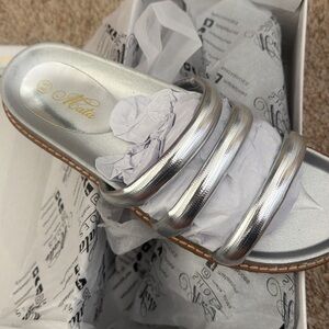 Shop Talulah Silver Women's Strappy Sandals